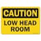 Signmission OSHA Caution, 7" Height, Decal, 10" x 7", Landscape, Low Head Room OS-CS-D-710-L-19199 - alternate 1